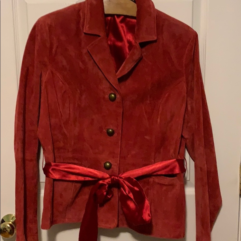 Red suede Ruff Hewn blazer
